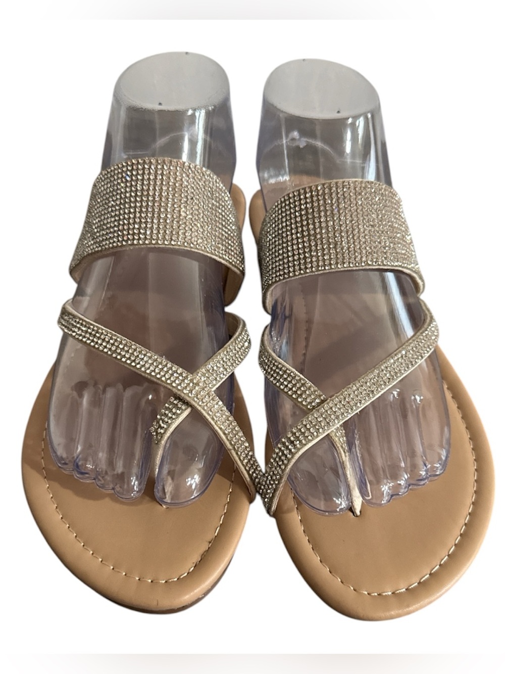 Steve Madden Rhinestone Strappy Sandals - Nude Women 9